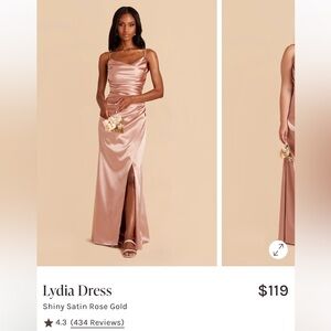 Birdy Grey Satin Maxi Dress in Blush